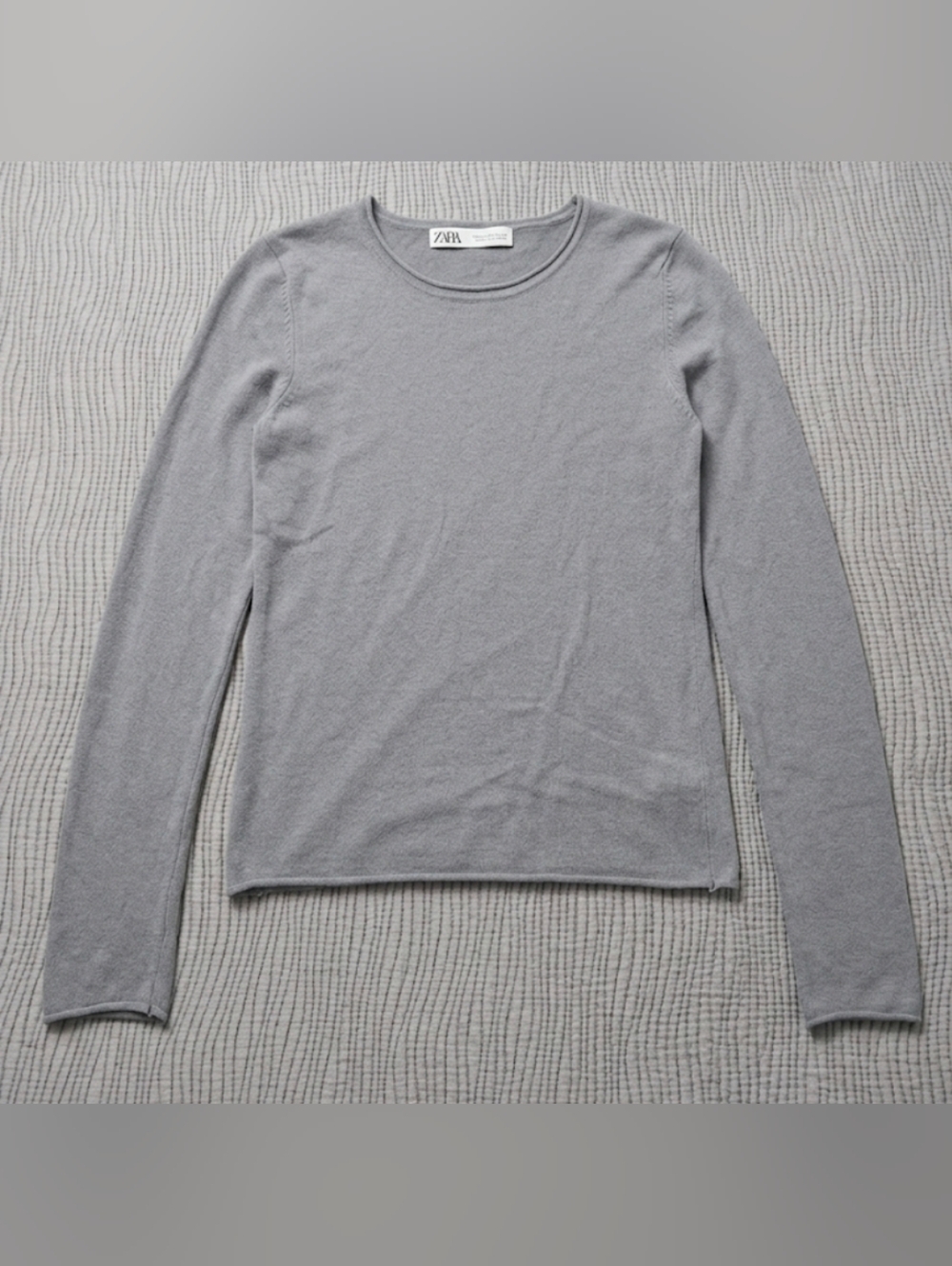 ZARA Basic Grey Fitted Long Sleeve Tee